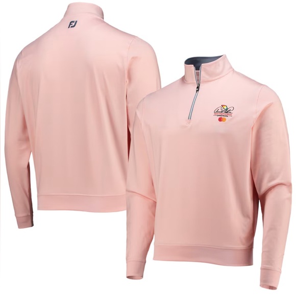 Men’s FootJoy Half Zip Golf Pullover Light Pink Size Large - Picture 6 of 6